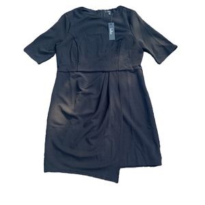 Lulu's Dress Women's 1X Black Tulip Skirt Zip up Knee Length With Sleeves Nwt